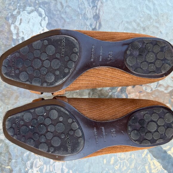 Jimmy Choo Flats Shoes Brown Suede - Picture 3 of 8